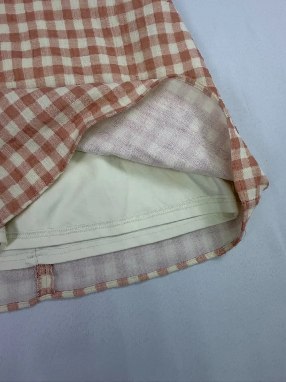Rust Brown Gingham Halter Mini Dress Cottagecore - Picture 4 of 7